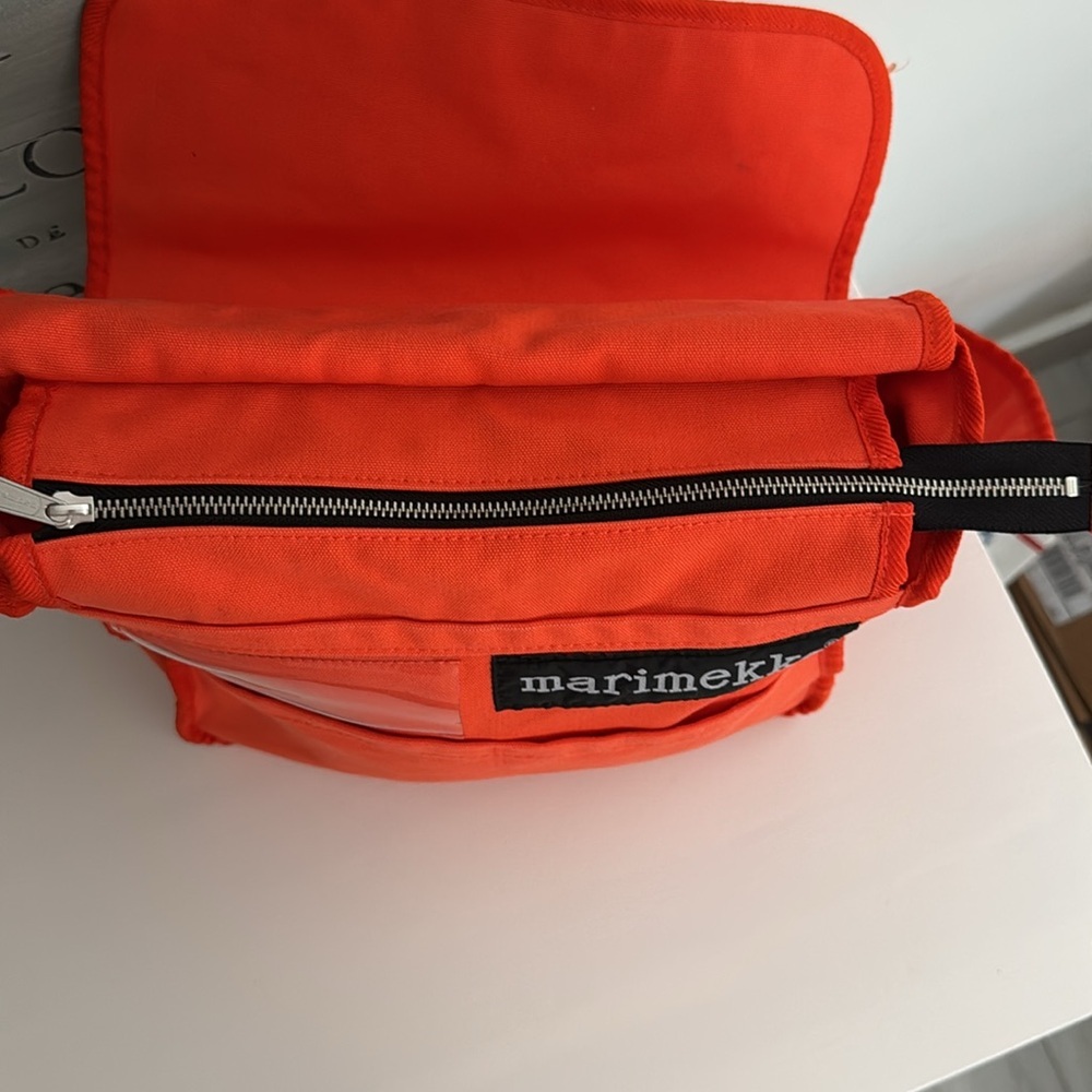 Marimekko Orange Messenger Shoulder Bag - Picture 3 of 11
